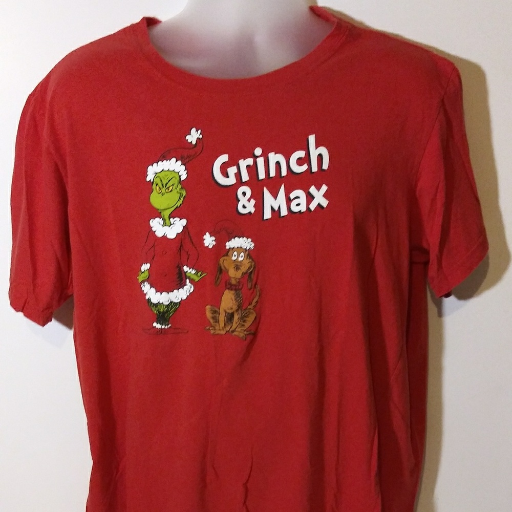 Dr Seuss Grinch & Max Red Shirt XL